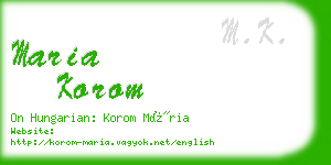 maria korom business card